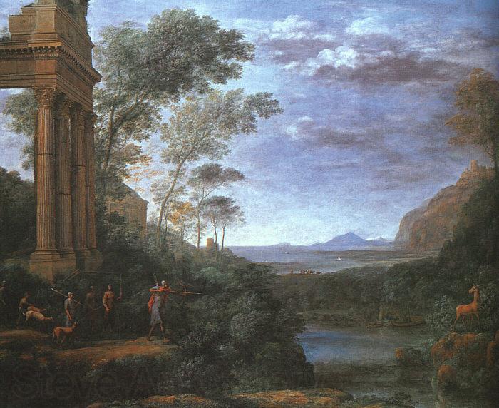 Claude Lorrain Landscape with Ascanius Shooting the Stag of Silvia Spain oil painting art